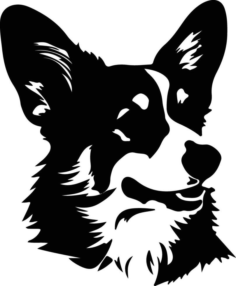 Pembroke Welsh Corgi  silhouette portrait vector