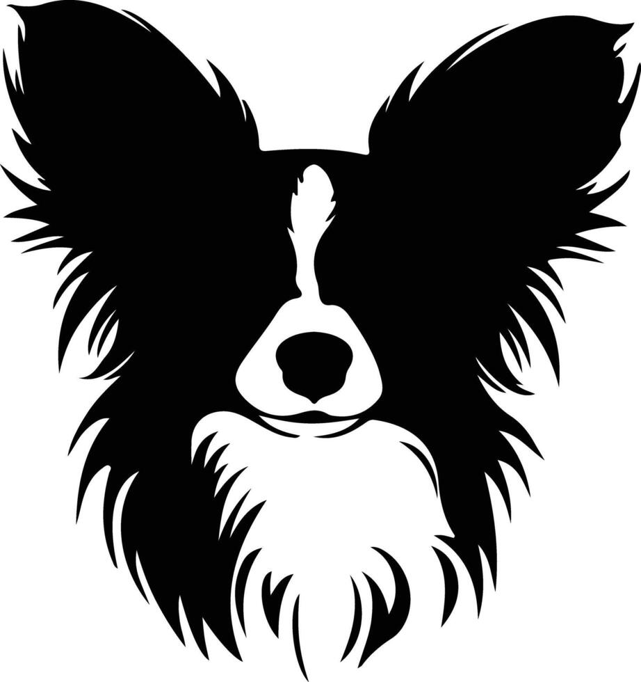 Papillon  silhouette portrait vector