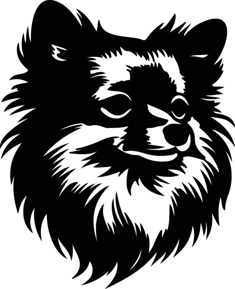 Pomeranian silhouette portrait vector