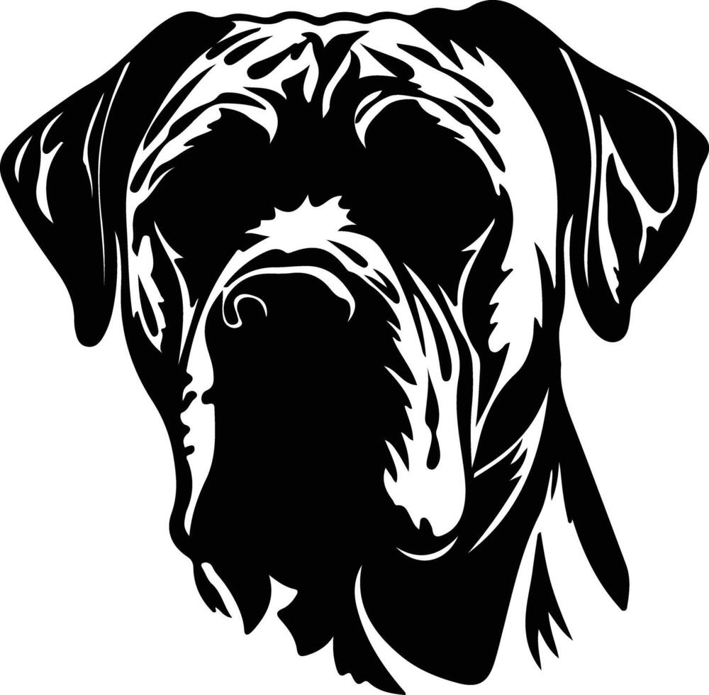 presa canario silueta retrato vector