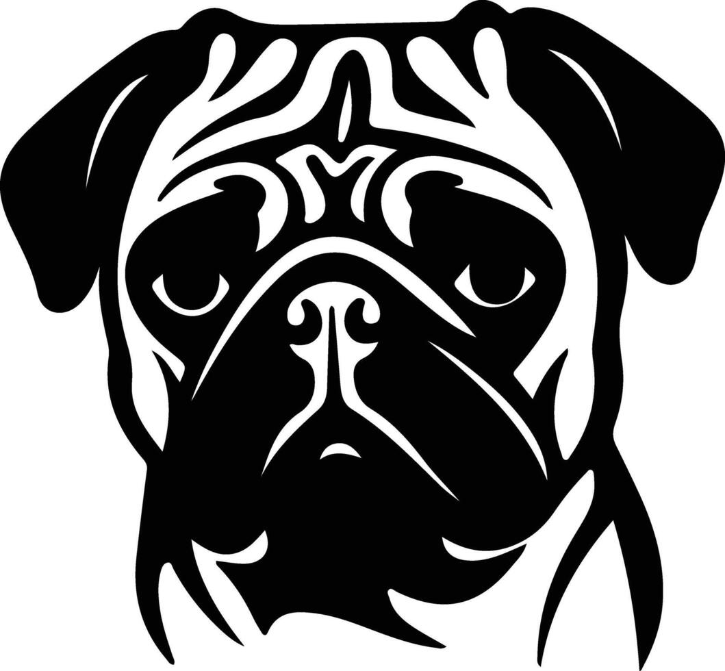 Pug  silhouette portrait vector