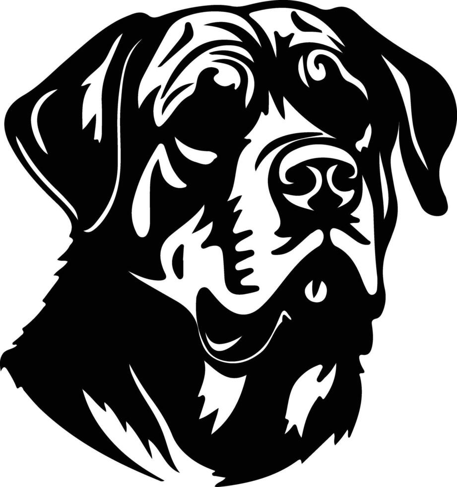 Rottweiler  silhouette portrait vector