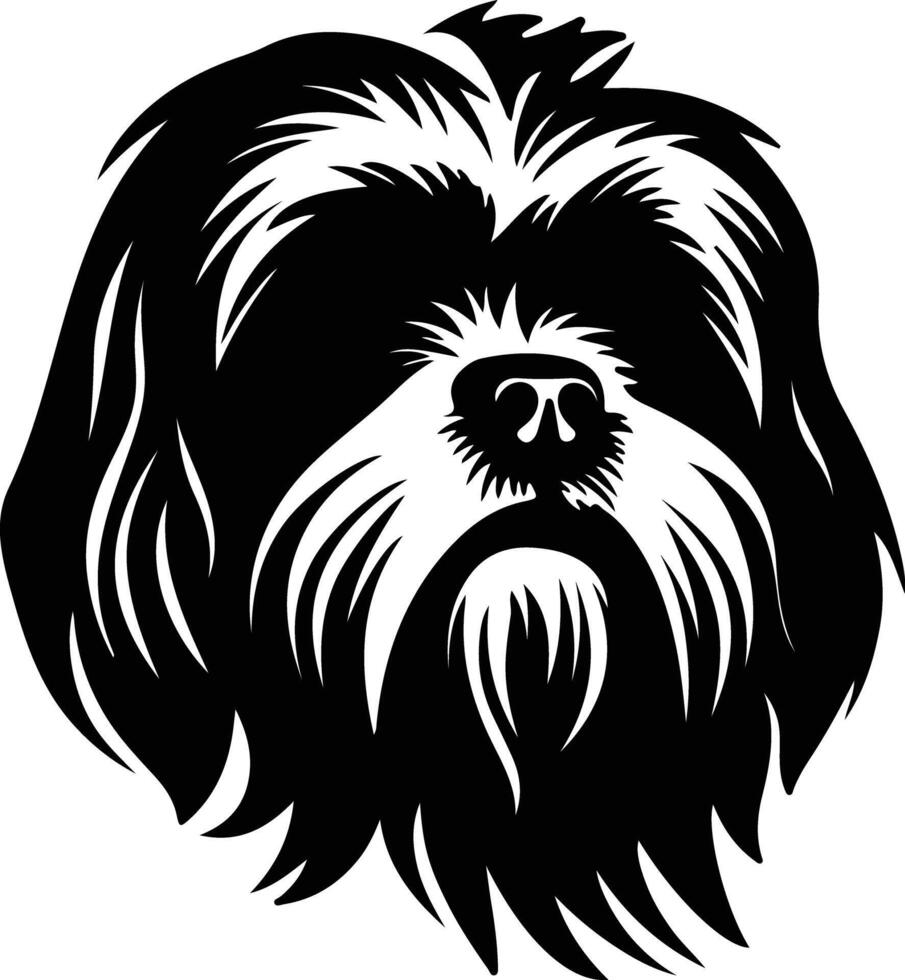 Lhasa Apso  silhouette portrait vector