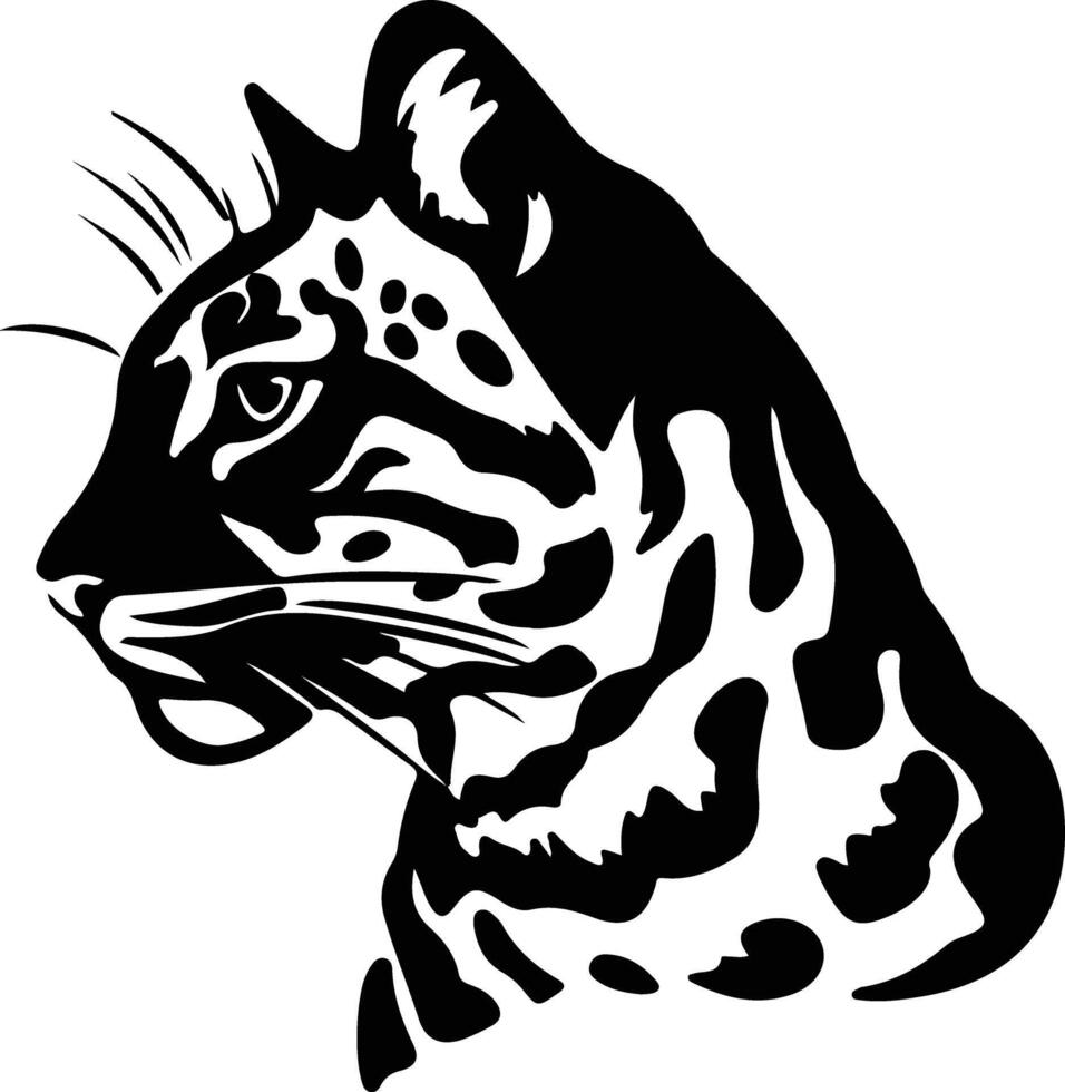 Leopard Cat  silhouette portrait vector