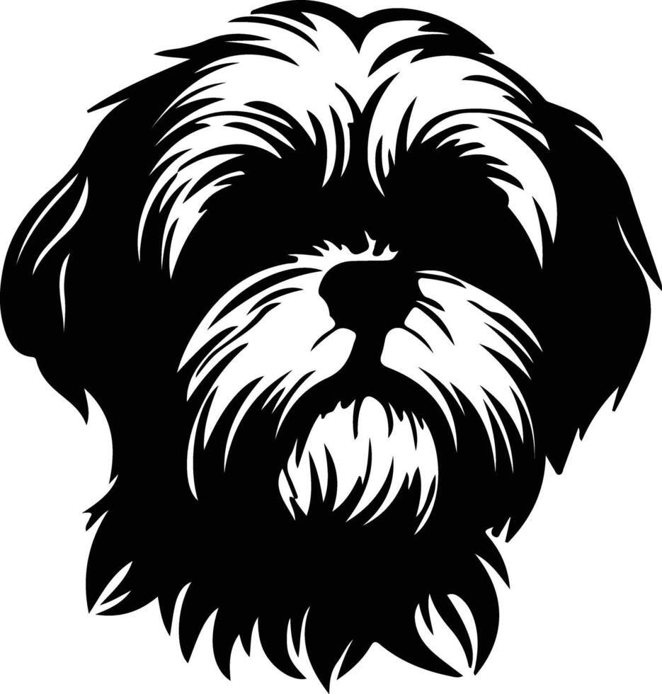 Lhasa Apso  silhouette portrait vector