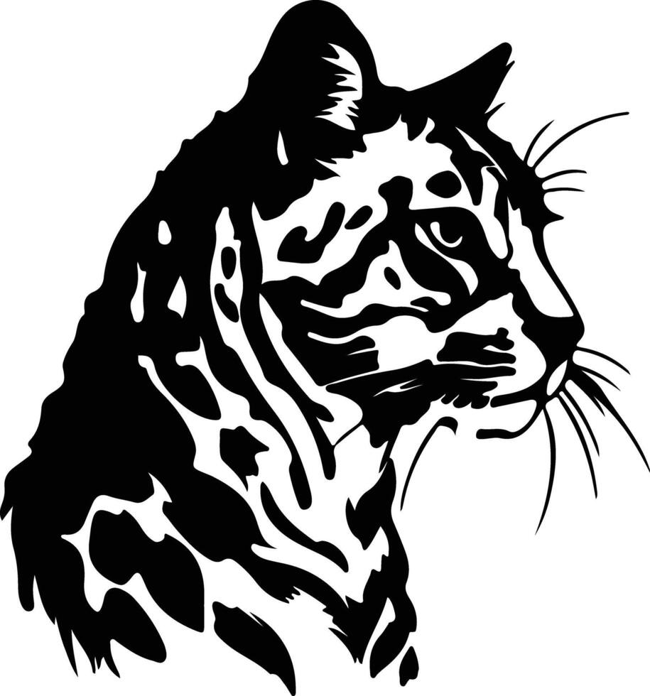 Marbled Cat  silhouette portrait vector