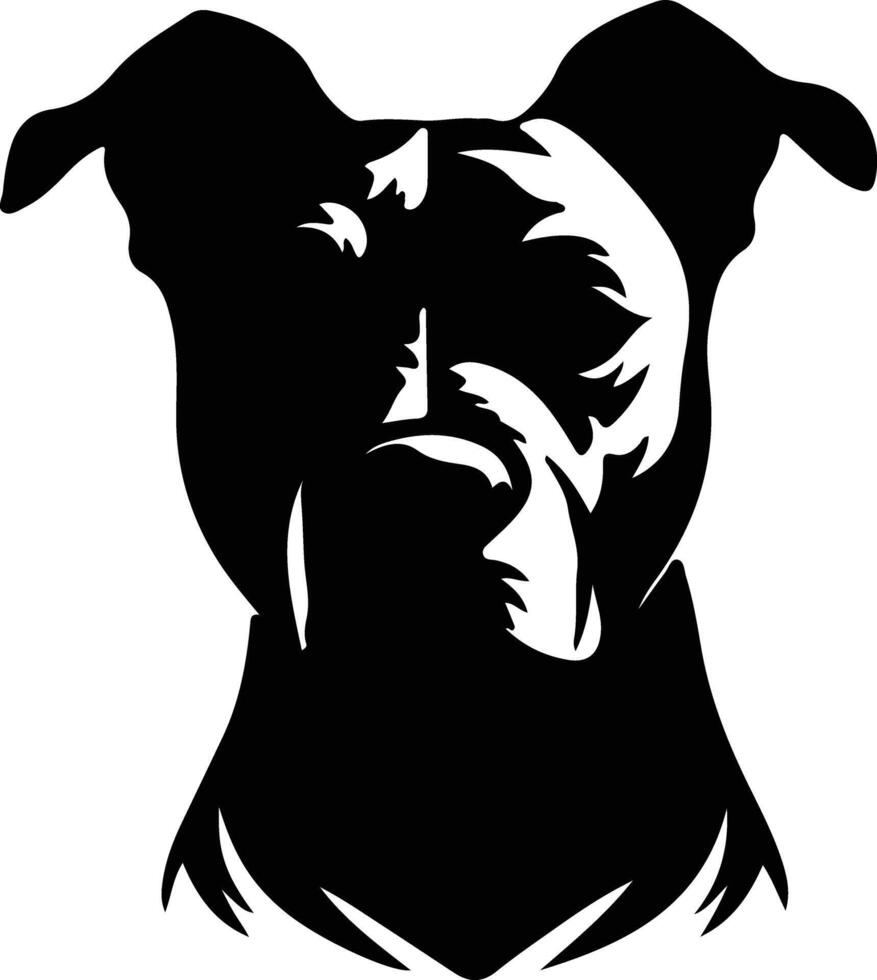 Staffordshire Bull Terrier  silhouette portrait vector