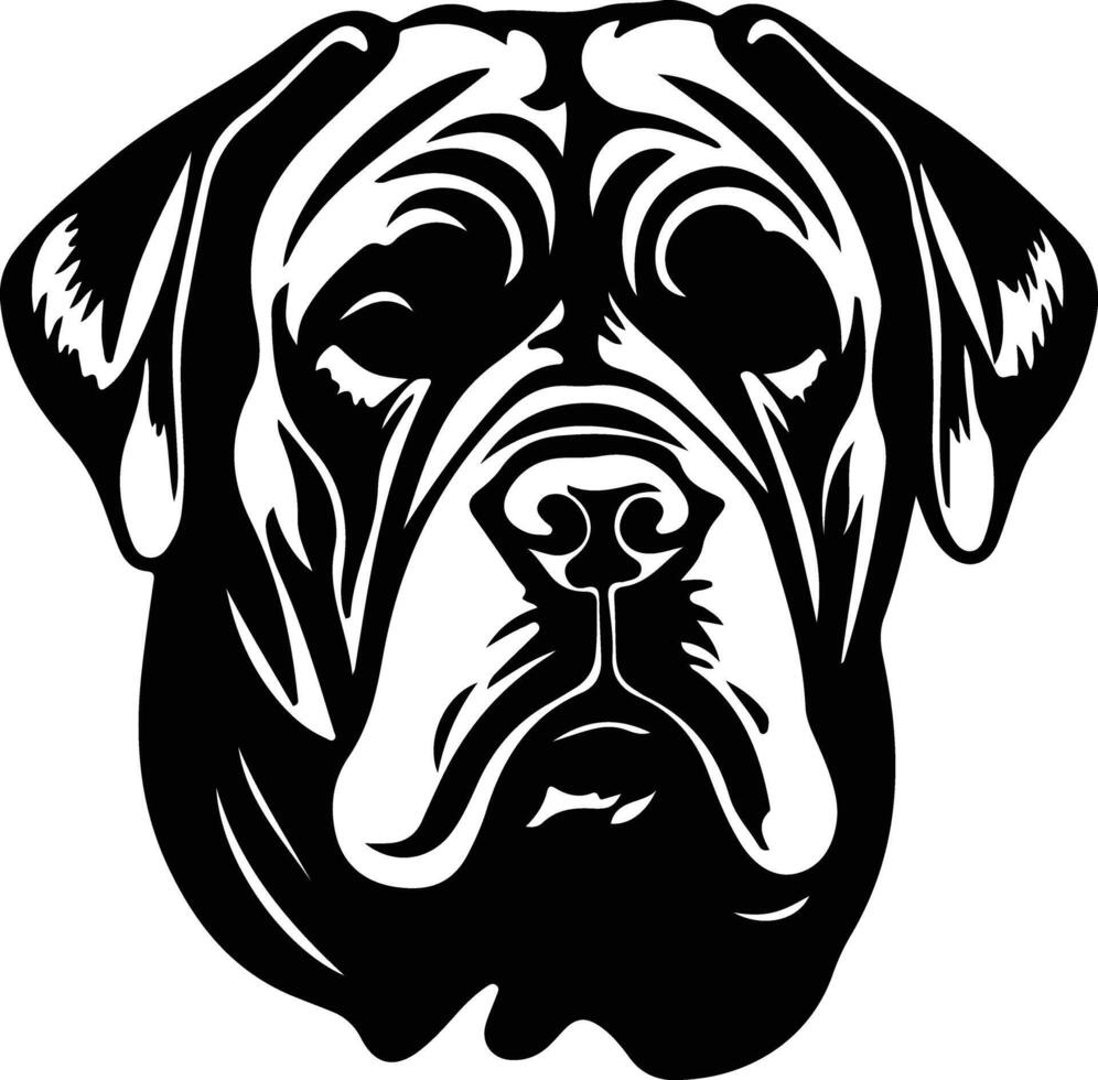 Neapolitan Mastiff  silhouette portrait vector