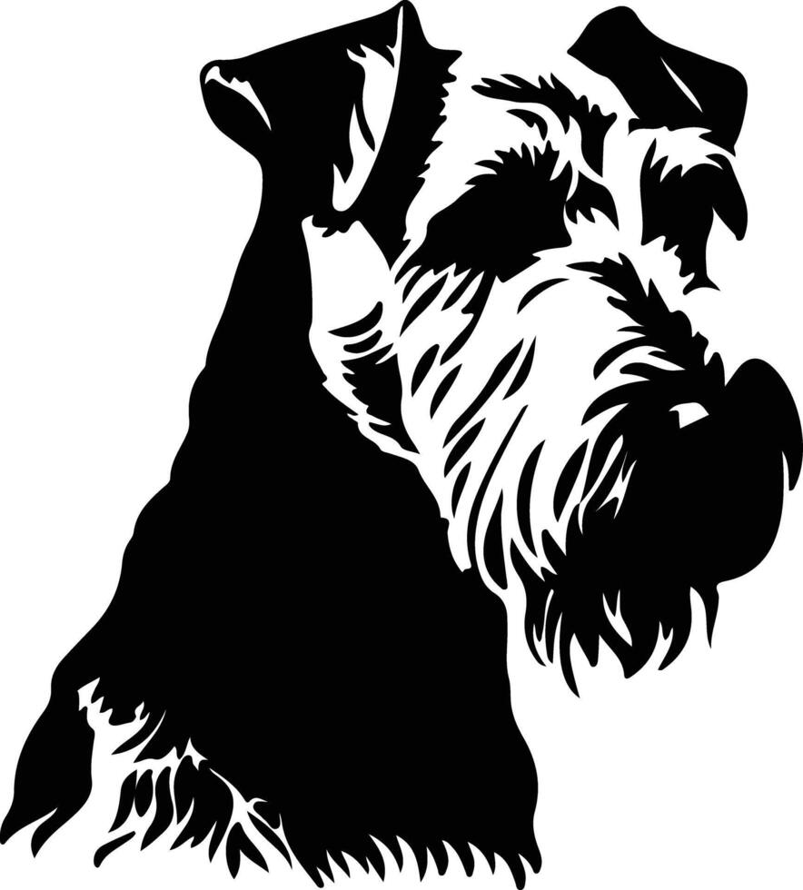 Welsh Terrier  silhouette portrait vector