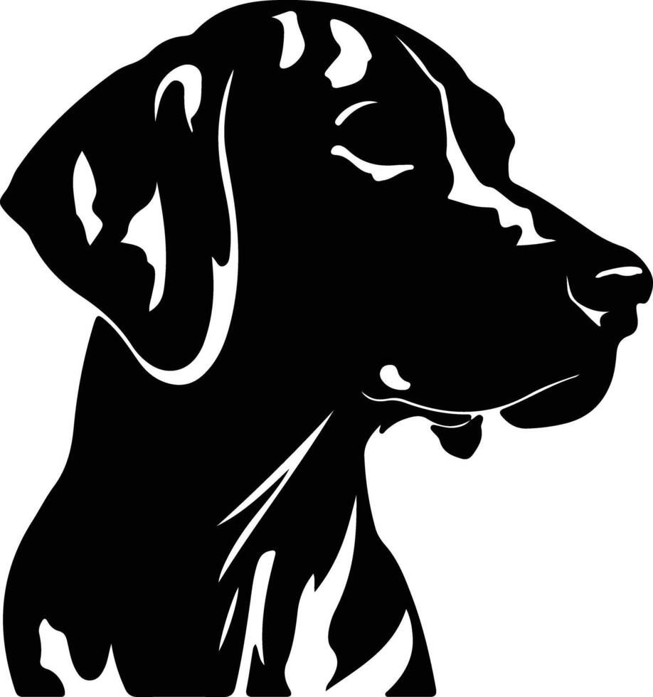 Vizsla silhouette portrait vector