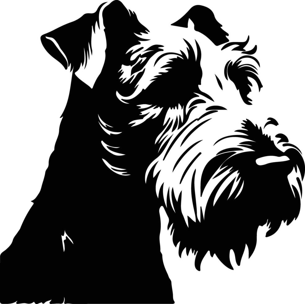 Welsh Terrier  silhouette portrait vector