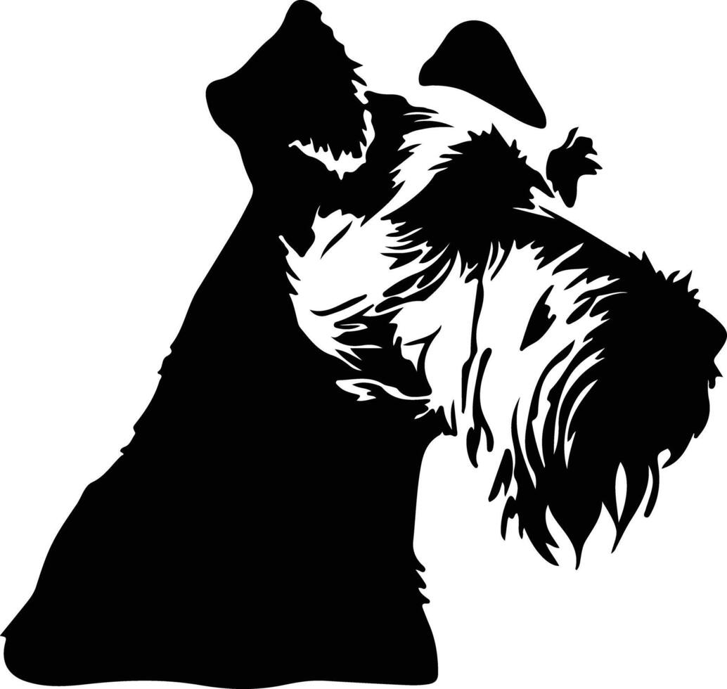 Welsh Terrier  silhouette portrait vector