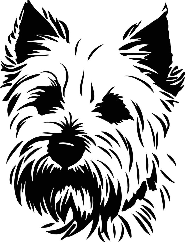 West Highland White Terrier  silhouette portrait vector