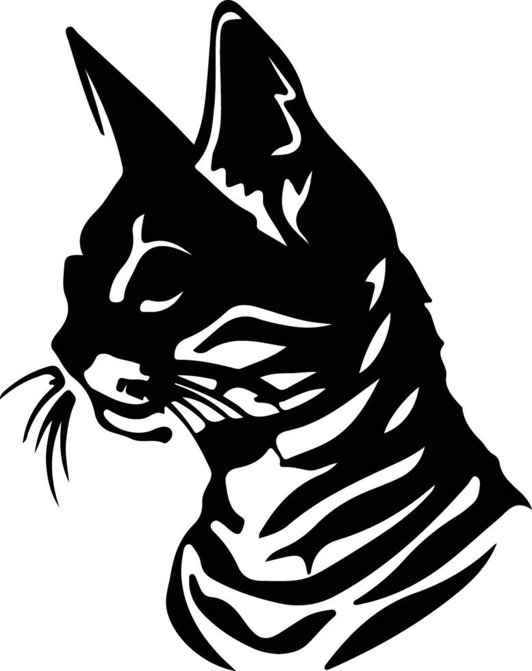 Toyger Cat  silhouette portrait vector