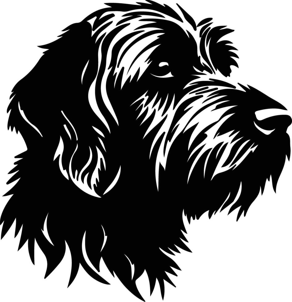 Wirehaired Pointing Griffon  silhouette portrait vector