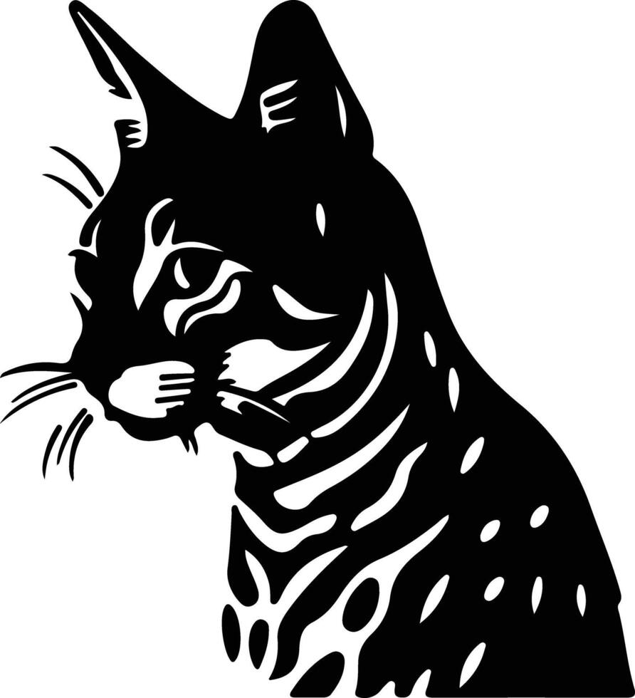 Egyptian Mau Cat  silhouette portrait vector