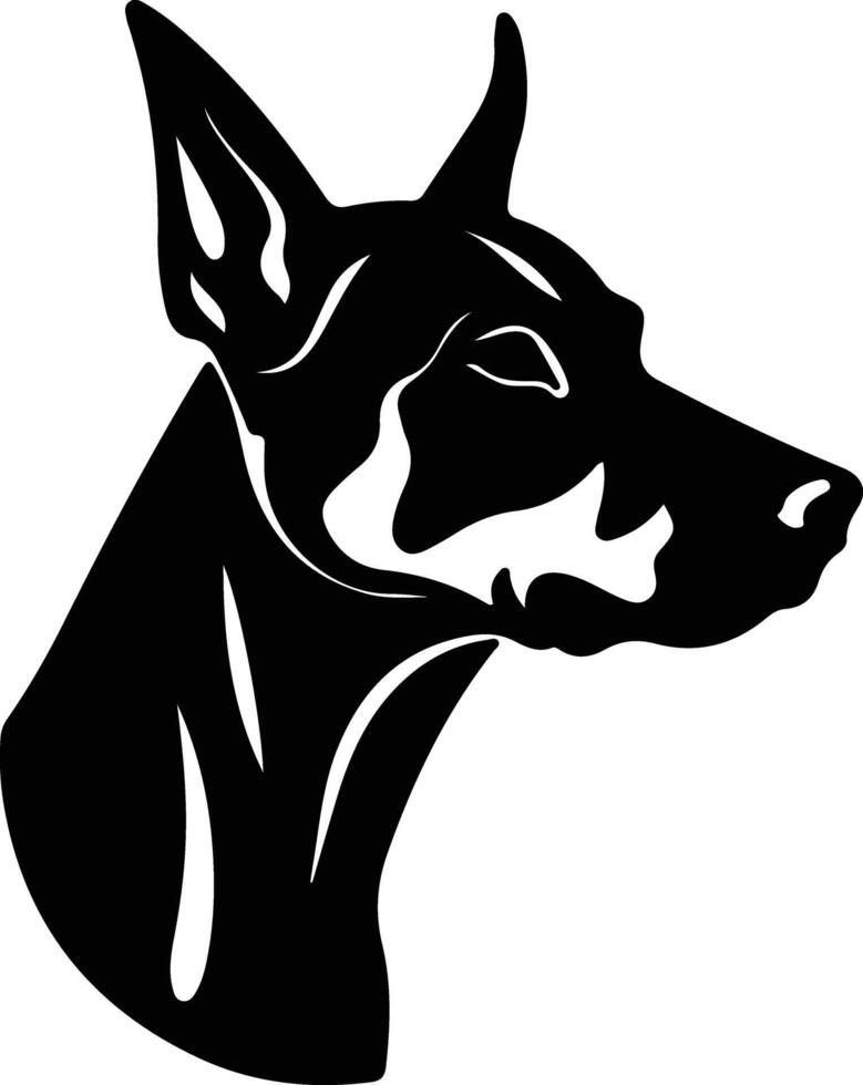 Doberman Pinscher  silhouette portrait vector