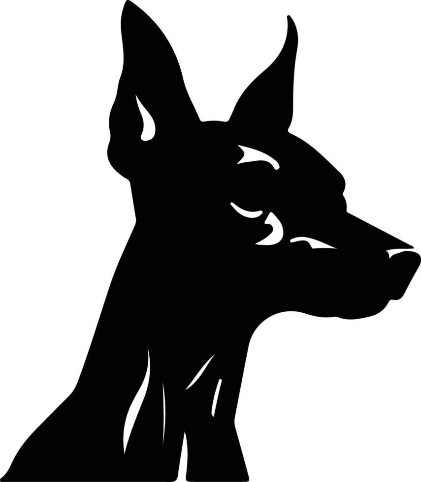 Xoloitzcuintli Mexican Hairless Dog  silhouette portrait vector