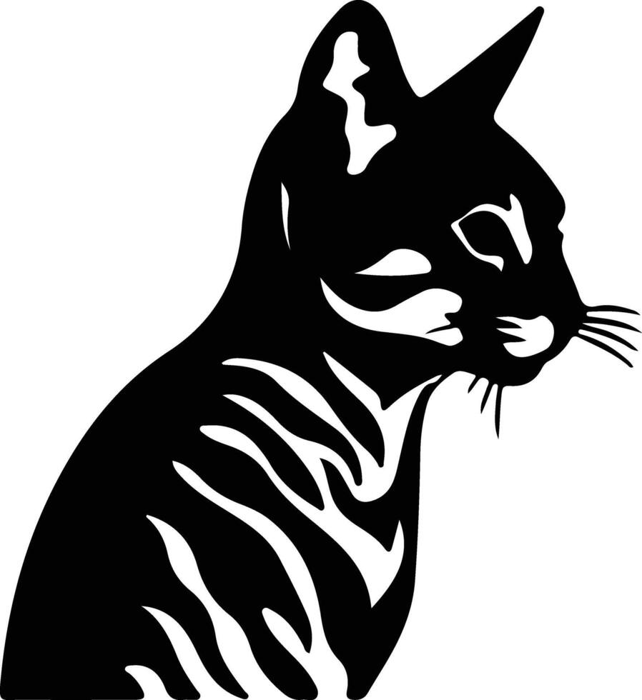 Egyptian Mau Cat  silhouette portrait vector