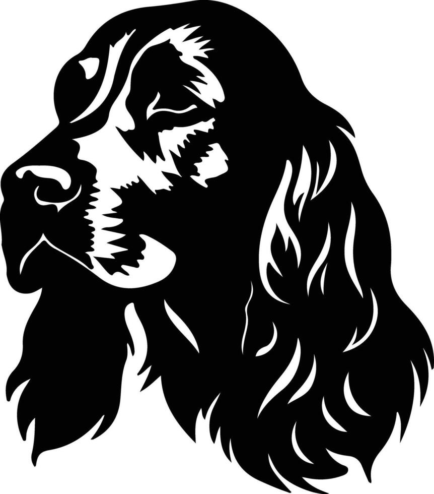 English Cocker Spaniel  silhouette portrait vector