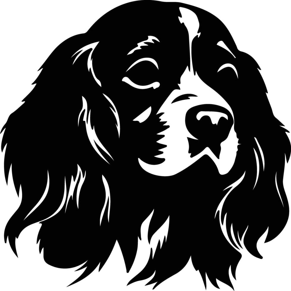 Inglés juguete spaniel silueta retrato vector