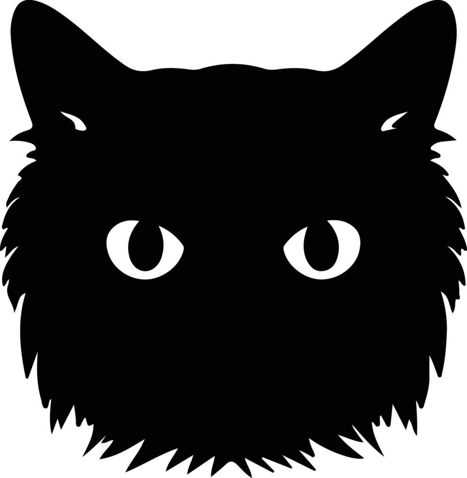 Exotic Shorthair Cat  silhouette portrait vector