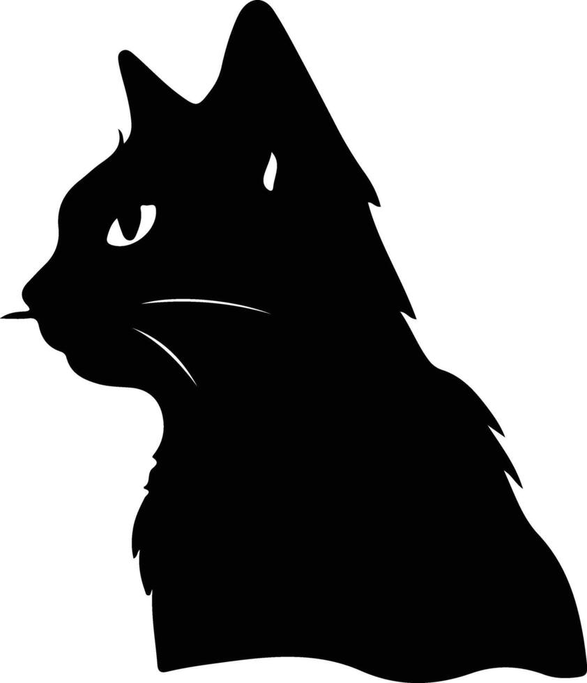 Foldex Cat  silhouette portrait vector