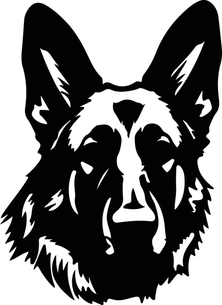 German Shepherd silhouette portrait vector