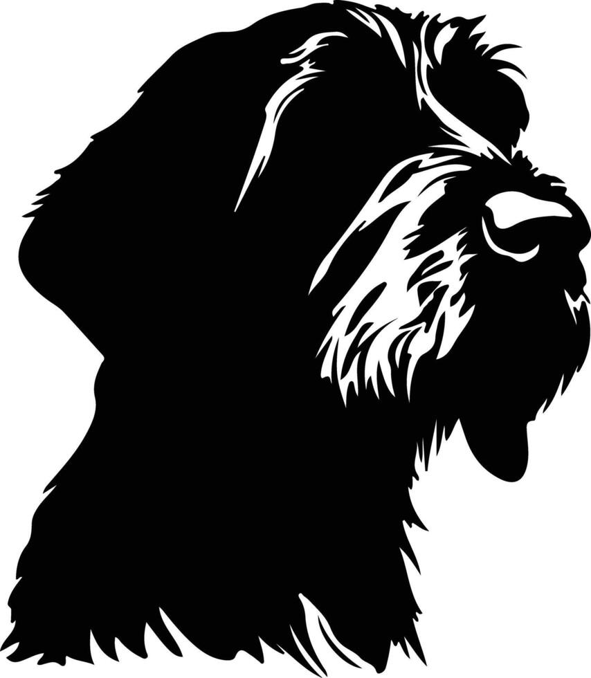 German Wirehaired Pointer silhouette portrait vector