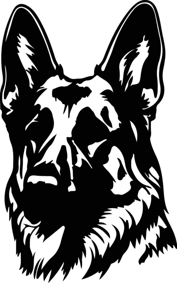 German Shepherd  silhouette portrait vector