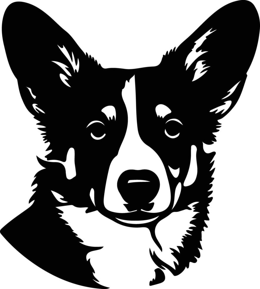 Cardigan Welsh Corgi silhouette portrait vector