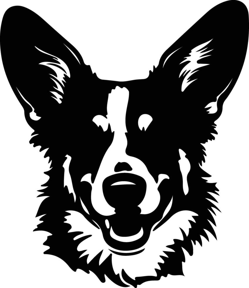 Cardigan Welsh Corgi  silhouette portrait vector