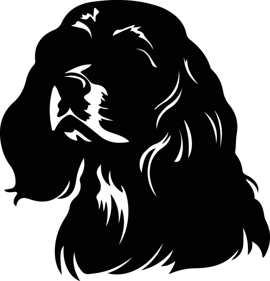 Inglés juguete spaniel silueta retrato vector