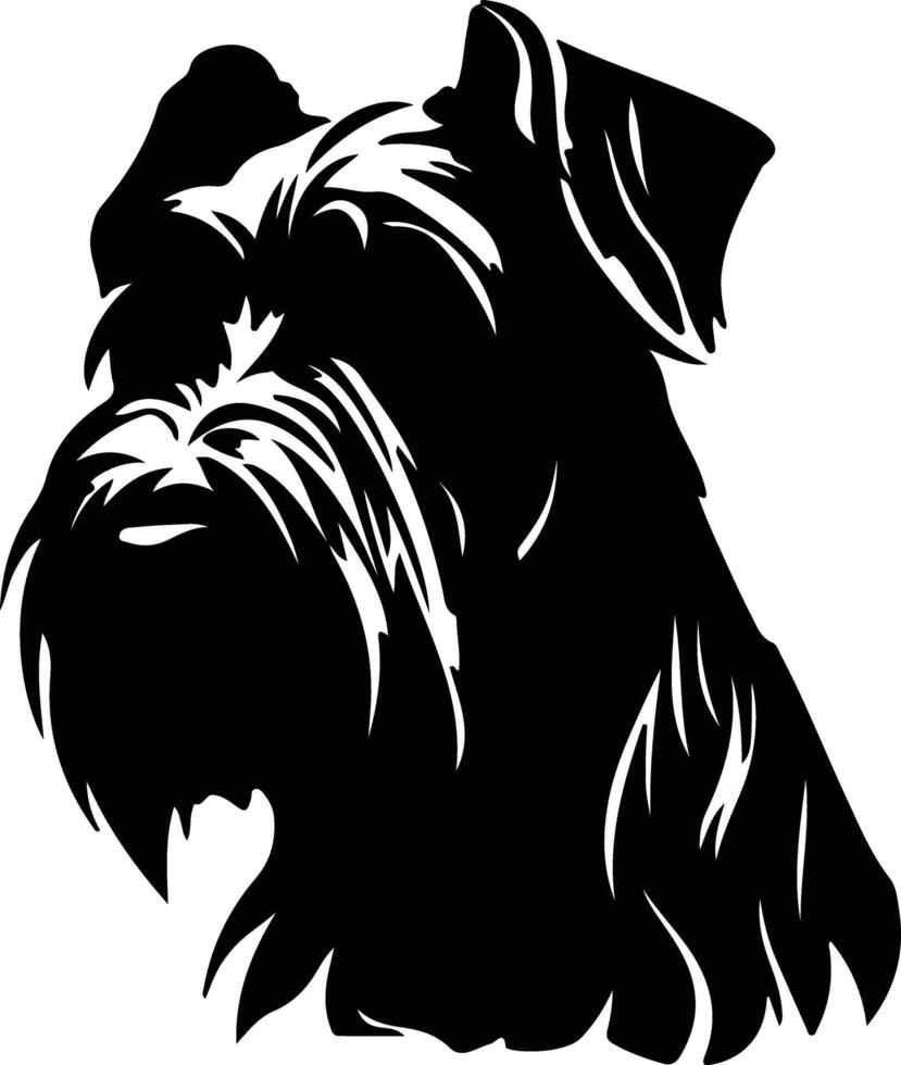 Giant Schnauzer  silhouette portrait vector