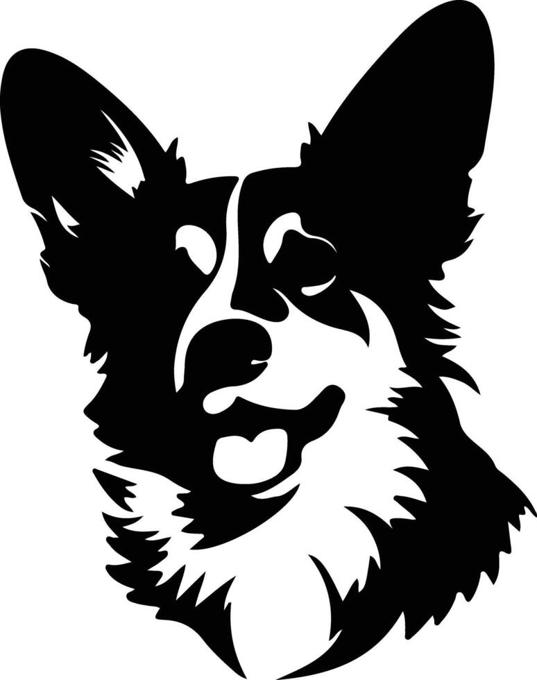 Cardigan Welsh Corgi  silhouette portrait vector