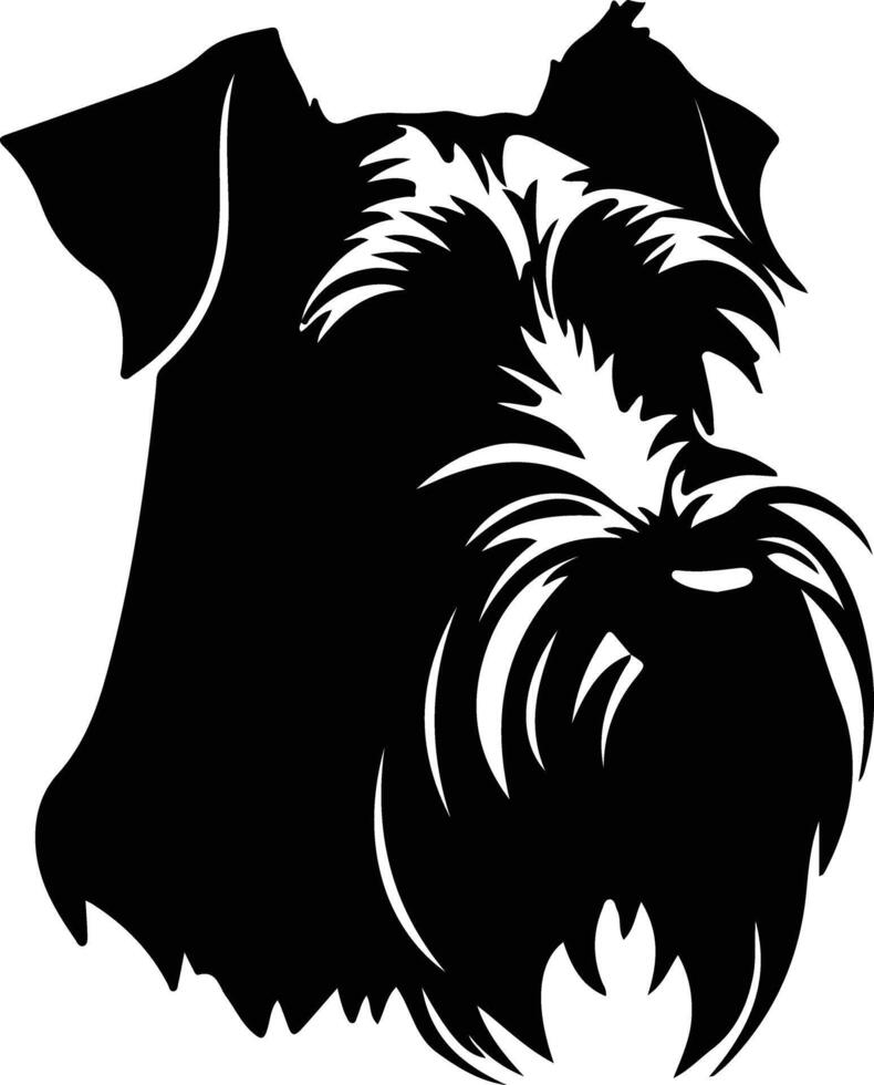 Giant Schnauzer  silhouette portrait vector