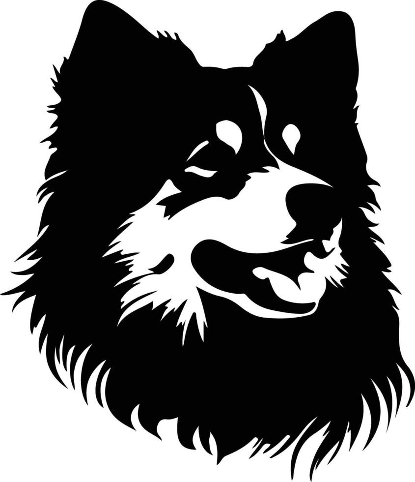 finlandés perro lapphund silueta retrato vector