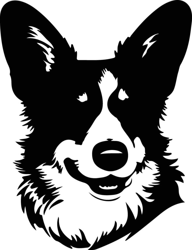 cárdigan galés corgi silueta retrato vector