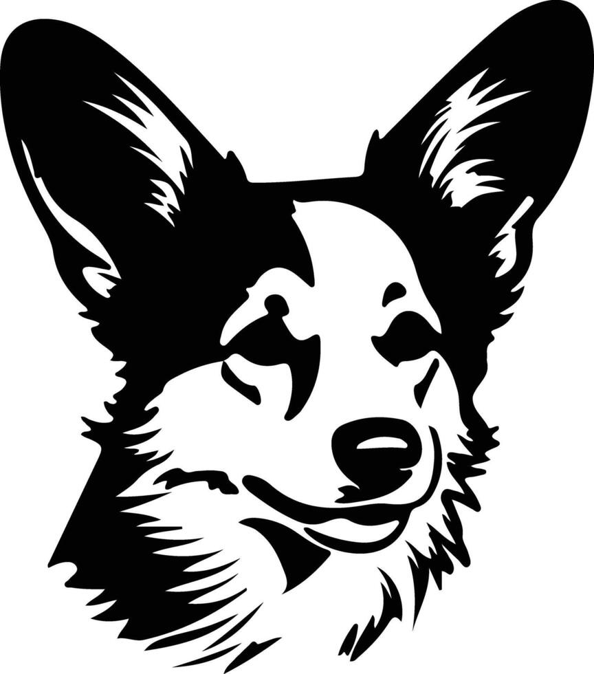 corgi silueta retrato vector