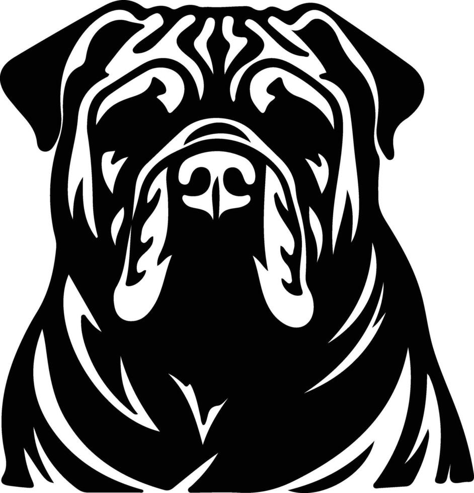 chino Shar-pei silueta retrato vector