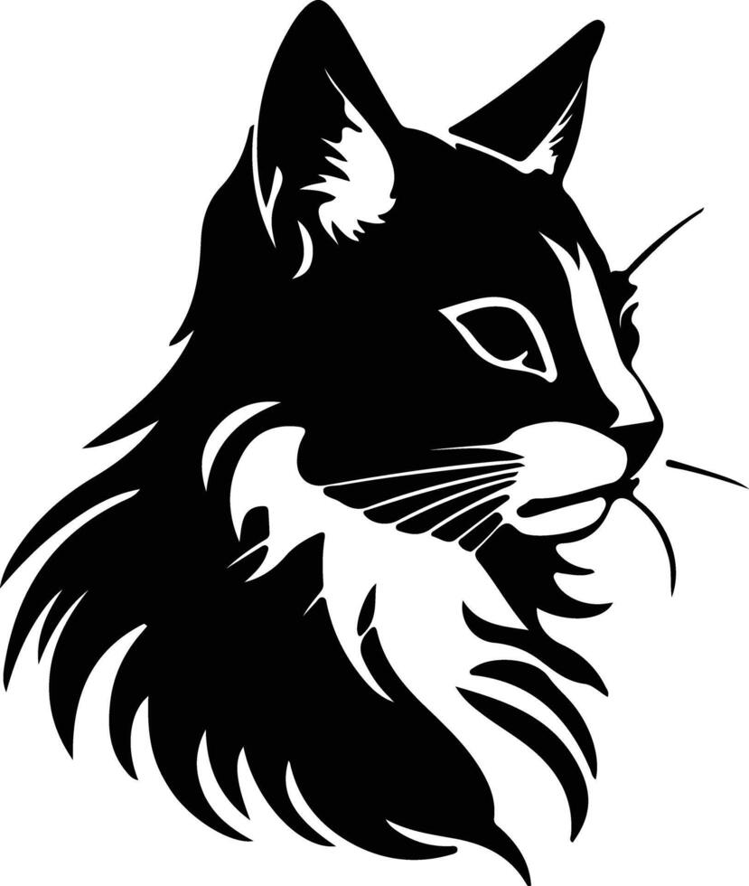 Borneo Bay Cat  silhouette portrait vector