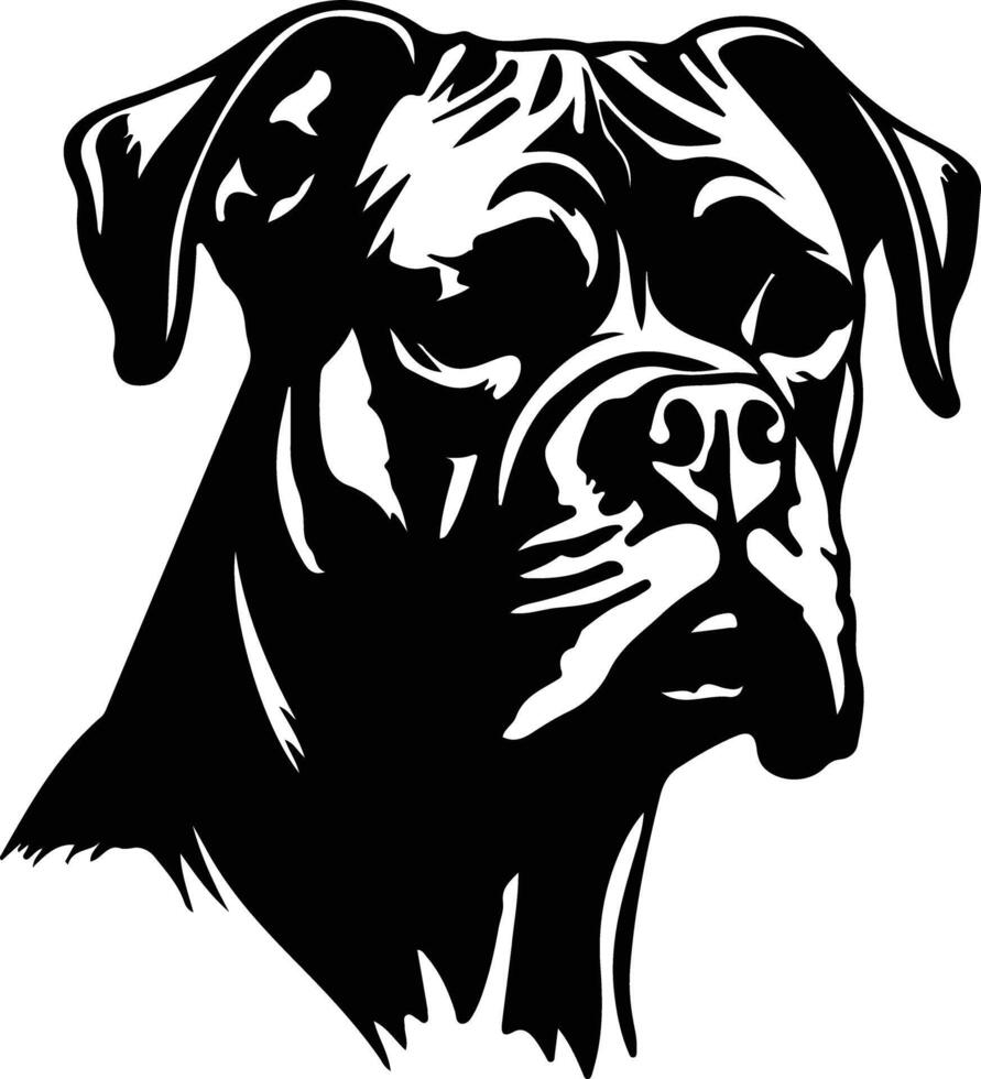 Boxer  silhouette portrait vector