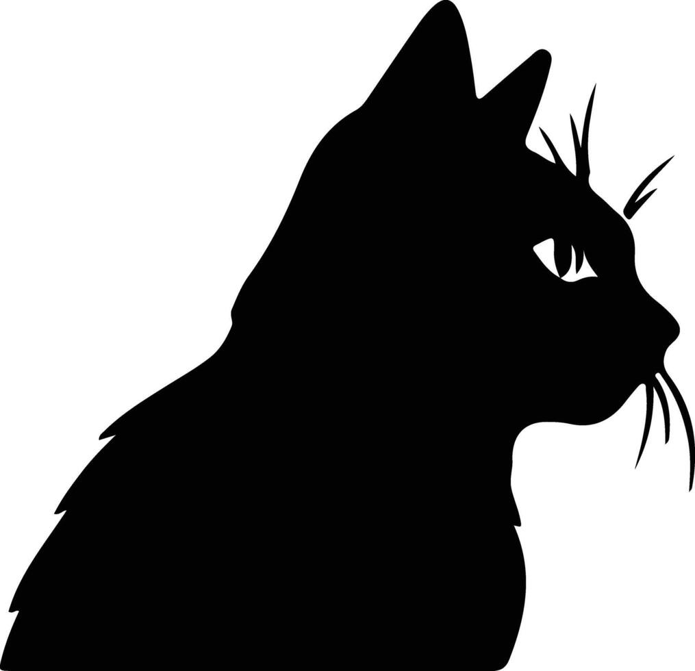 Bombay Cat  silhouette portrait vector