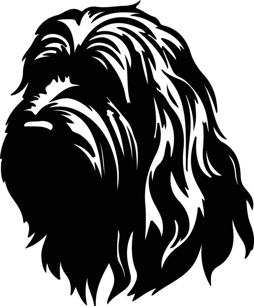 Briard  silhouette portrait vector