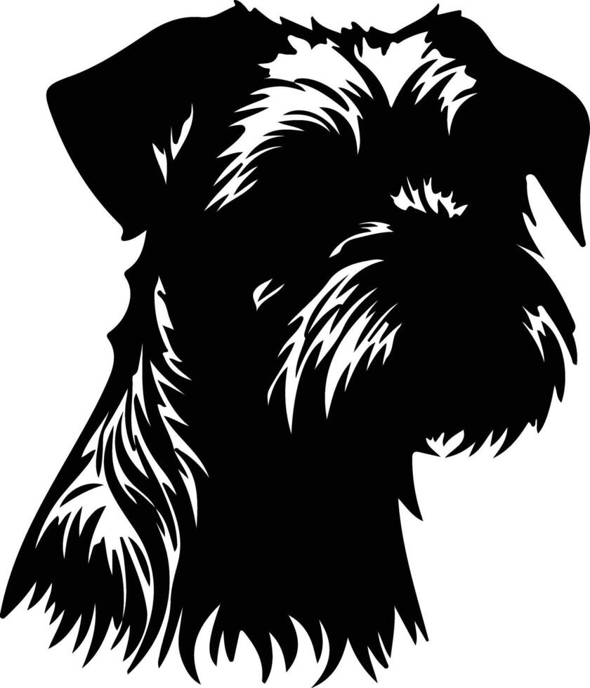 Border Terrier  silhouette portrait vector