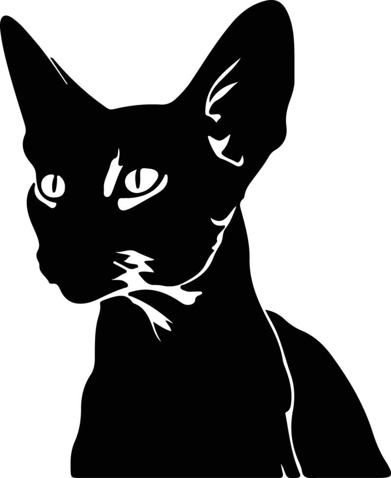 devon rex gato silueta retrato vector