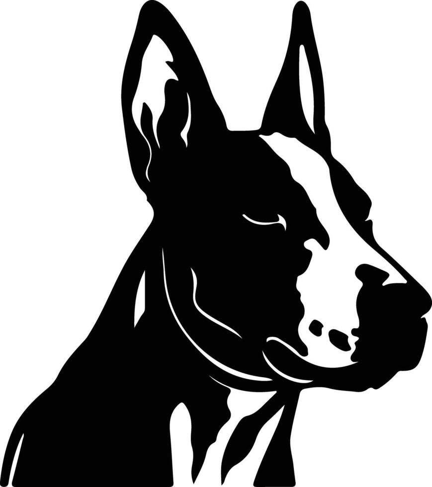 Bull Terrier  silhouette portrait vector