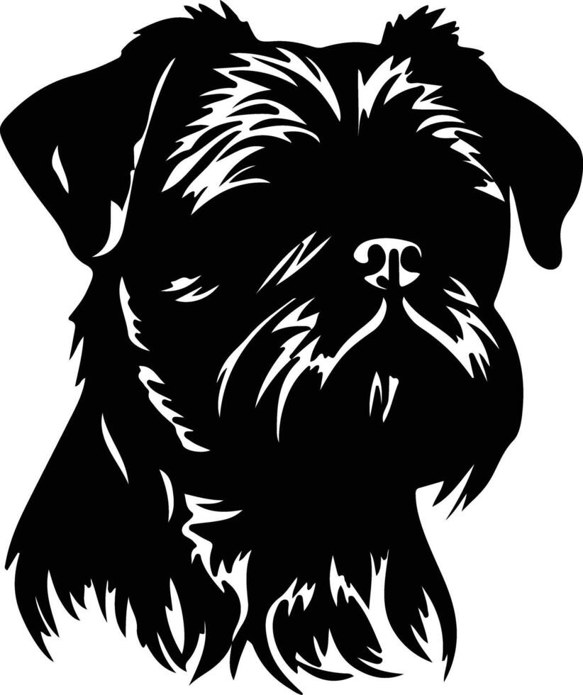 Brussels Griffon  silhouette portrait vector