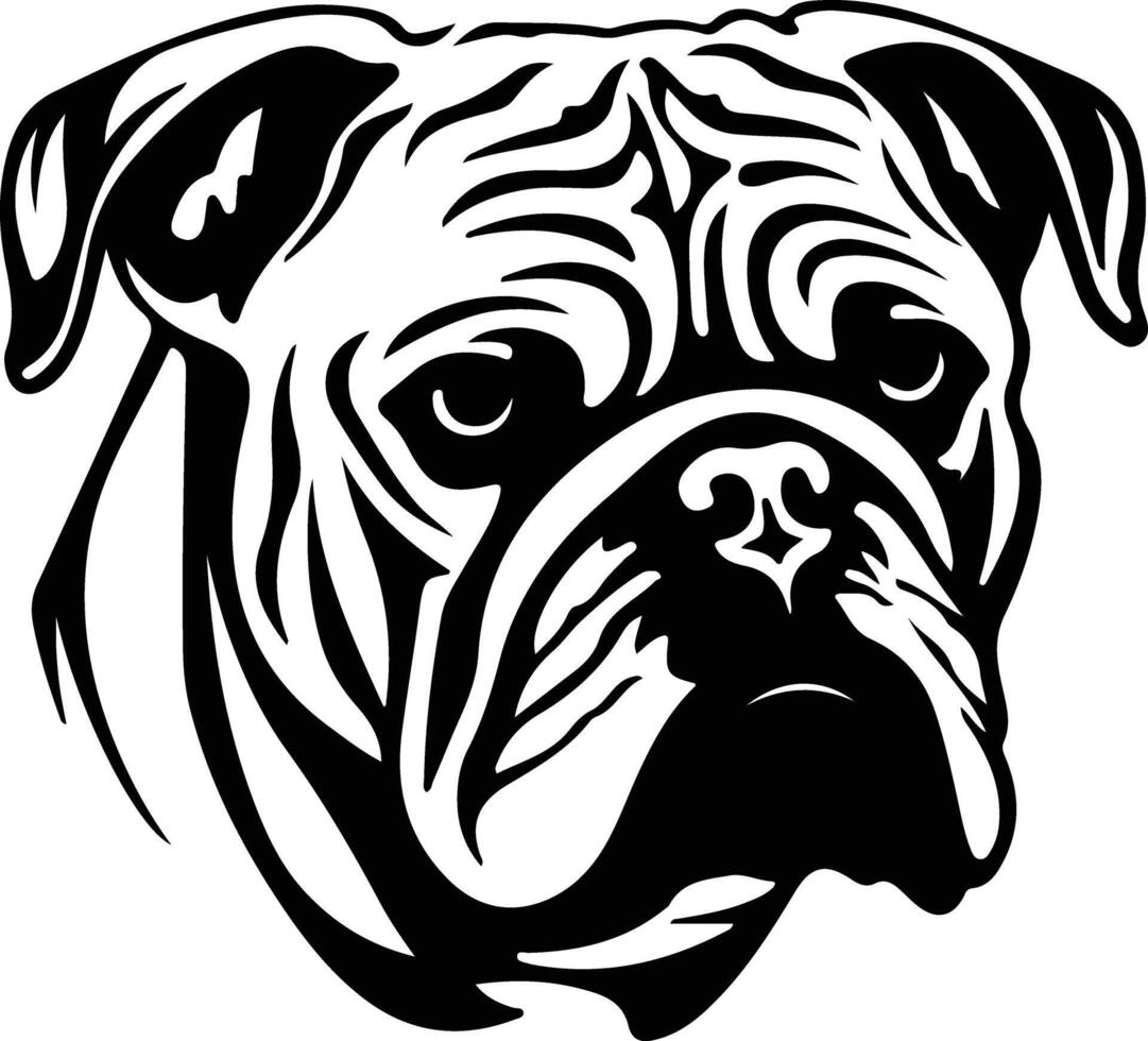 Bulldog  silhouette portrait vector