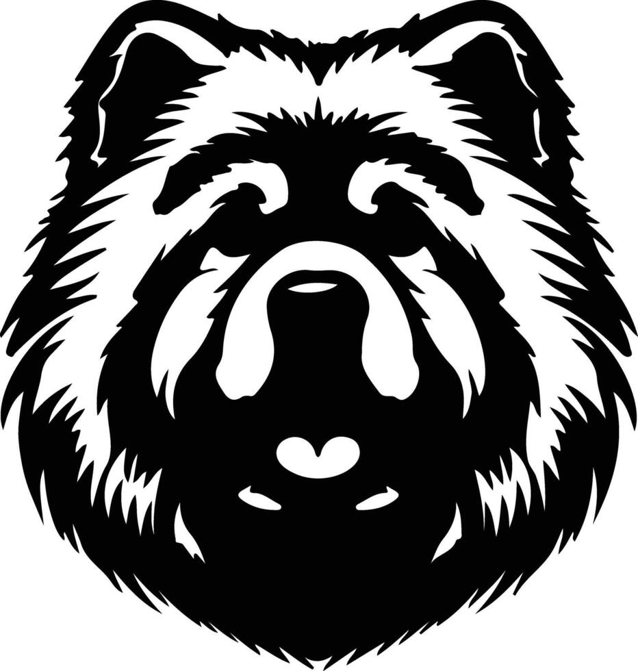 Chow Chow  silhouette portrait vector